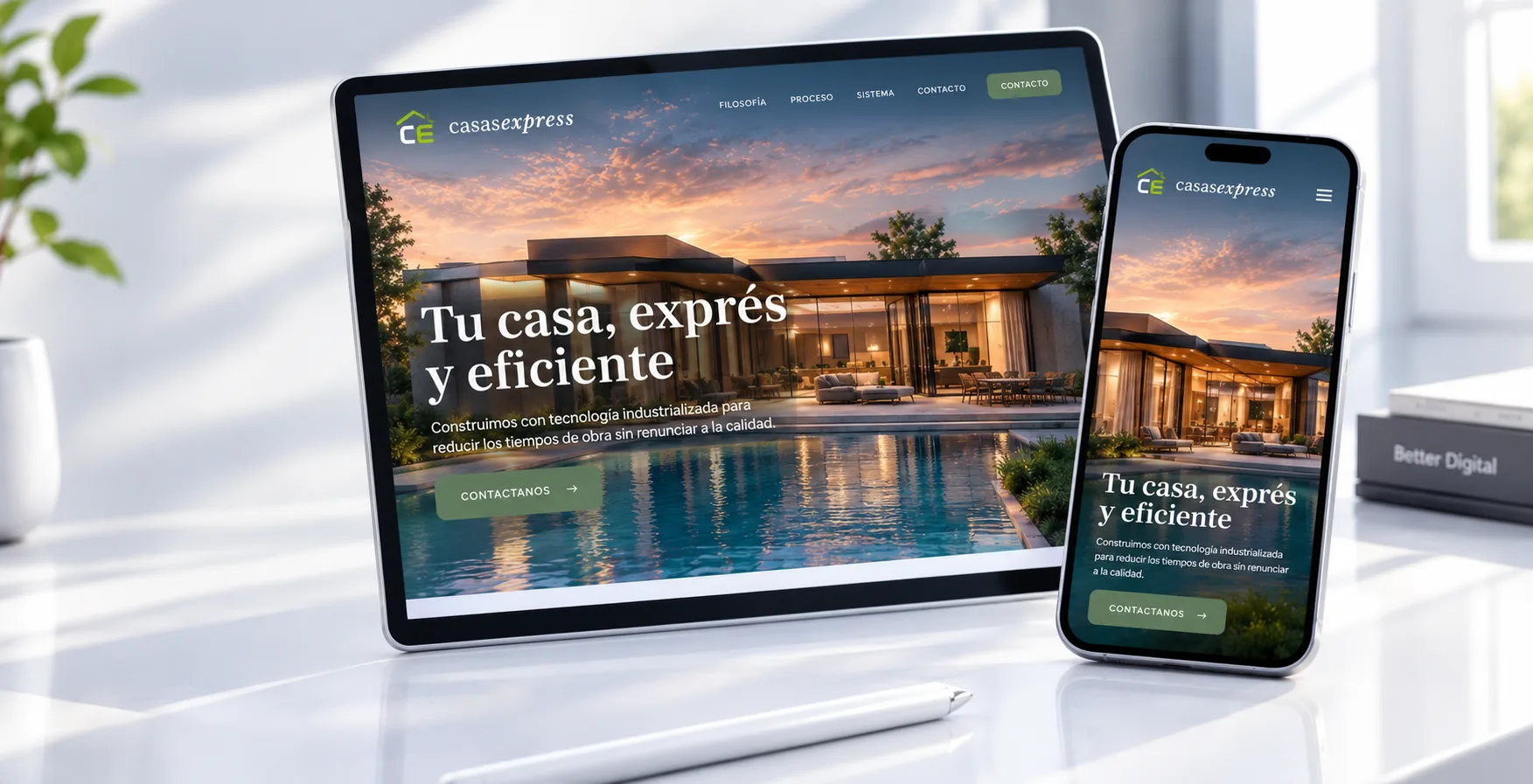 Web de Casasexpres en tablet y móvil